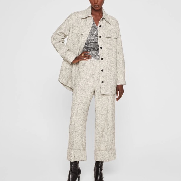 Cropped Cuff Pants -Brand New -NEVER WORN - SOLID BLACK BOUCLE (SEE COLOR PICS)